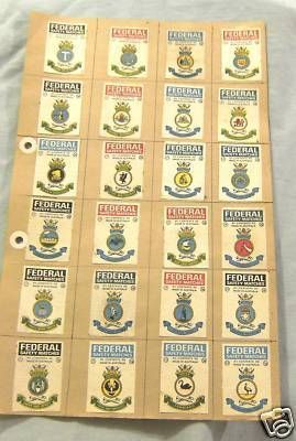 SET(42) AUSTRALIAN NAVY SHIPS BADGES MATCHBOX LABELS  