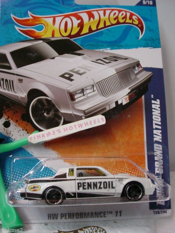 2011 i Hot Wheels BUICK GRAND NATIONAL #139★New WHITE★Pennzoil 