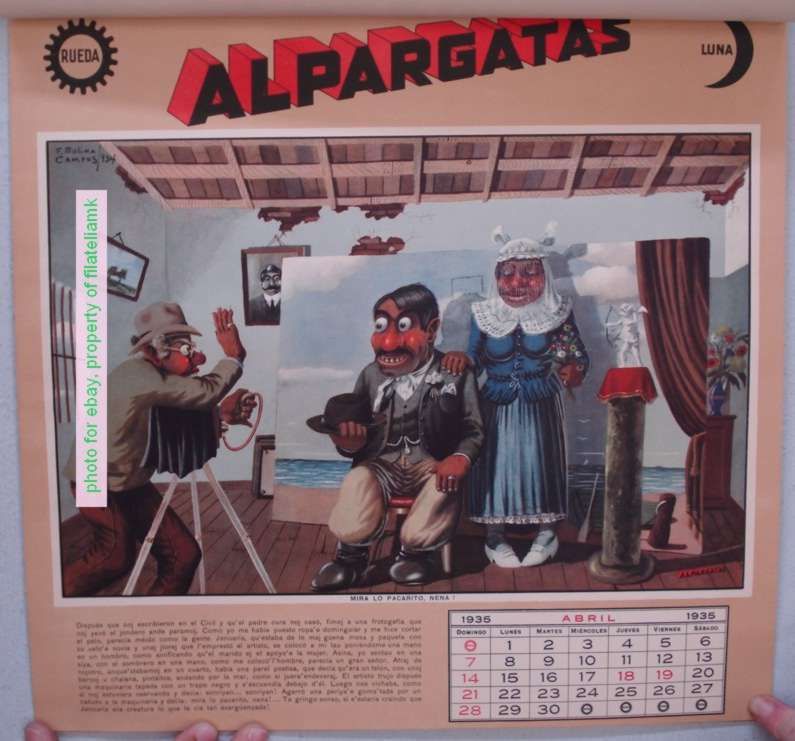 Molina Campos Argentina Alpargatas Calendar Gauchos 35  