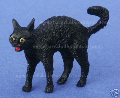 Miniature Dollhouse Halloween Black Cat New In Box  
