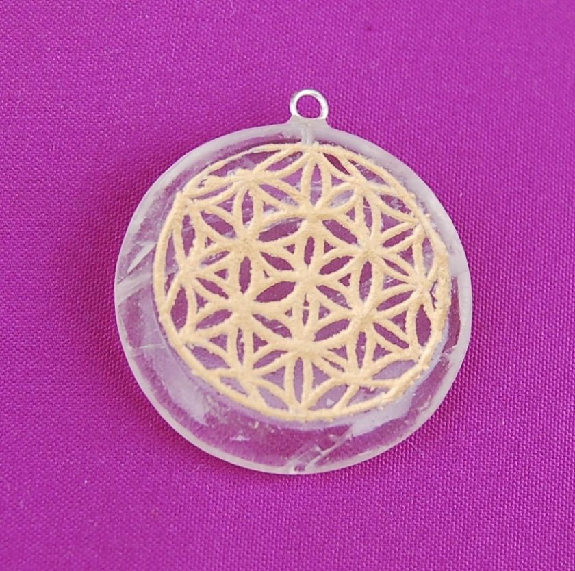 Flower of Life Crystal Chakra Healing Discs & Pendants  