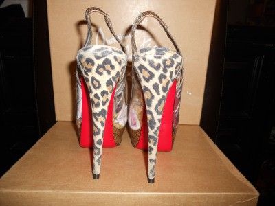 Christian Louboutin WINTER TRASH Platform Leopard Heel Slingback Pump 