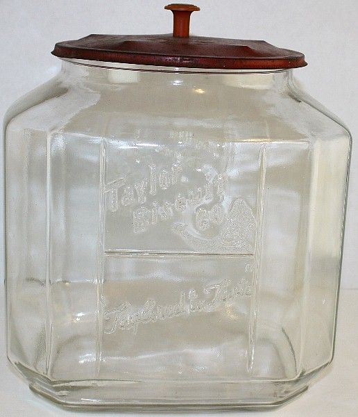 Vintage Taylor Biscuit Co. Embossed Country Store Jar  