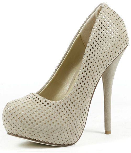 Taupe Beige High Heel Almond Toe Platform Stiletto Pump  