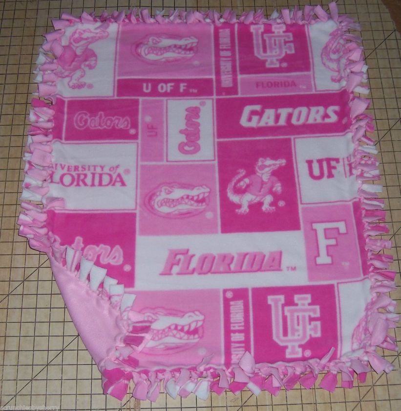   Gators Pink Patchwork Fleece Baby Girl Pet Dog Lap Blanket FU  