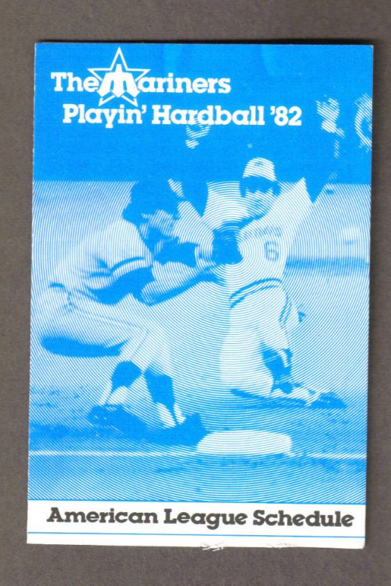 1982 SEATTLE MARINERS POCKET SCHEDULE  