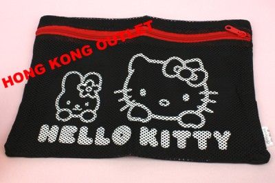 HELLO KITTY Medium Cosmetic Pencil Mesh Bag Case E55f  