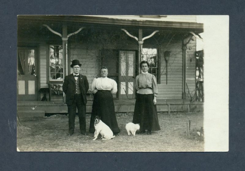 G2126 Real Photo Postcard Jack Russell Terrier, Family  