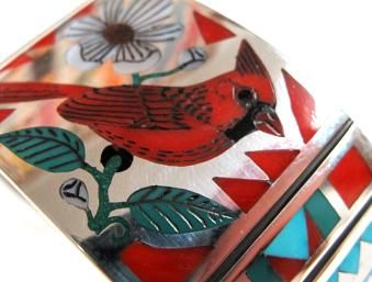 Ruddell & Nancy Laconsello Amazing Inlay Cardinal Cuff  