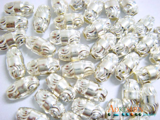 5X 925 Sterling SILVER Tube SPACER BEADS 3x7mm SMG