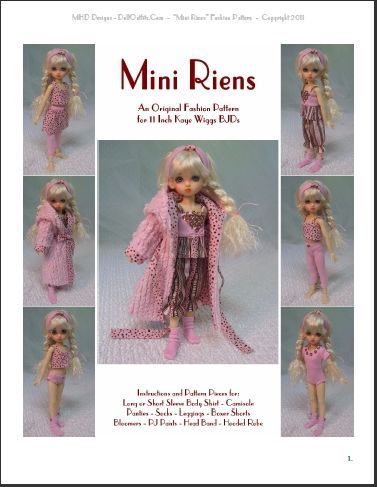 Mini Riens Fashion Pattern for 11 Kaye Wiggs BJDs  