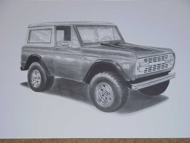 EARLY FORD BRONCO LIMITED EDITION ARTWORK   SIGNED  