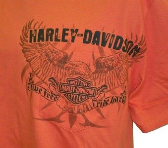 Harley Davidson Las Vegas Dealer Tee T Shirt ORANGE MEDIUM #TSX  