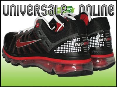 NIKE AIR MAX 2009 SIZE 6Y / 7.5 WOMENS   BLACK RED SILVER RUNNING 
