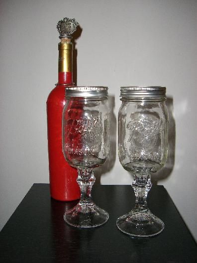 Redneck Ball Mason Jar Drink Ware Hillbilly Wine Glass Moonshine Set 