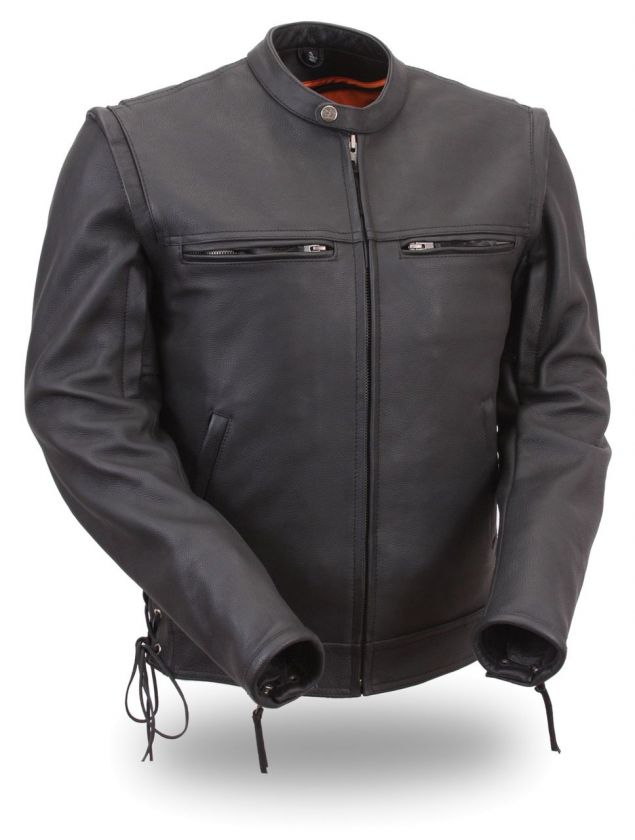   Motorcycle Jacket Removable Sleeves Zip Off to Make Vest  