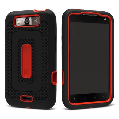 LG CONNECT 4G MS840 METRO PCS DUAL LAYER HYBRID CASE BLACK/RED  