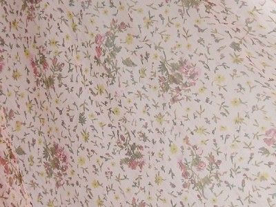 shabby PURE SILK pink print crinkle chiffon fabric 2yd11  