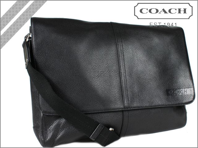 COACH Mens Bag CAMDEN PEBBLED LEATHER MESSENGER BAG # 70423  