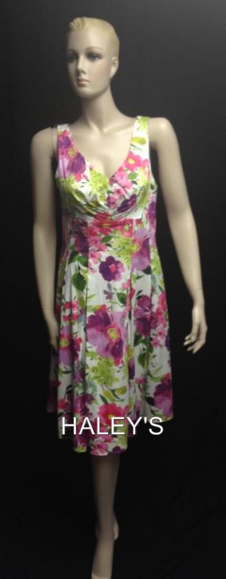 New Jessica Howard Size 10 Sleeveless Dress Floral Print Cruise Wear 