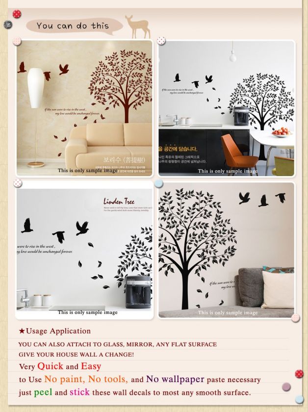 LINDEN TREE BIG Graphic Vinyl Wall Decals Deco Sticker  