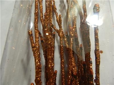 19 3/4 Orange Glitter Branch Electric mini LED Light Stem  