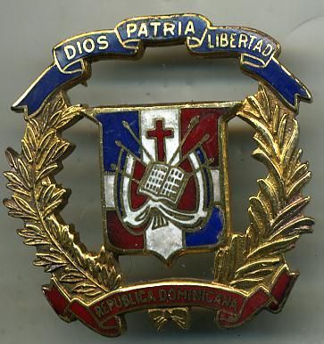 Vintage Dominican Army Officer Hat Badge  