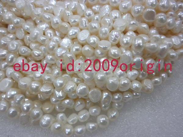 Wholesale 5strands white freshwater pearl baroque beads  