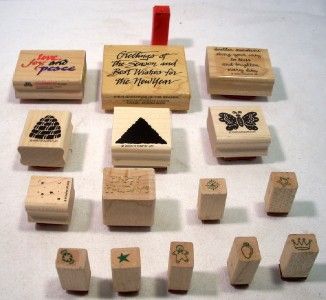 Lot Wooden Stampin Up Stamendoos Comotion Rubber Stamps  