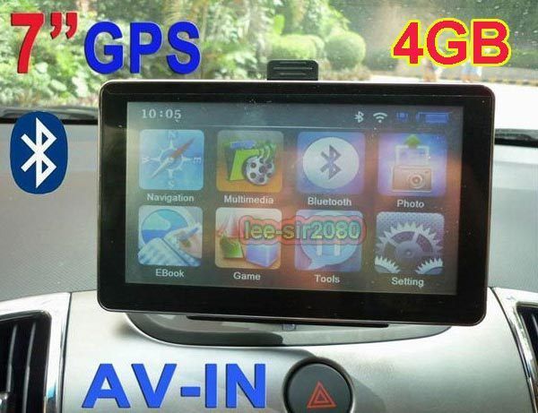  GPS Navigation  FM Bluetooth AV IN WinCE 6.0 free map 4GB POI 7038A