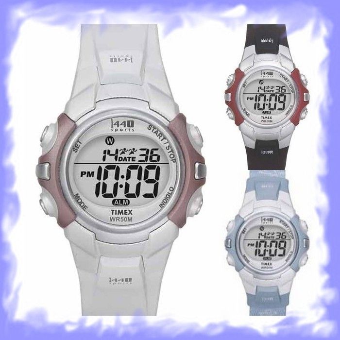   24hr Chrn Timer Alarm 2 Time Zones WR 50M Black/White/Blue  