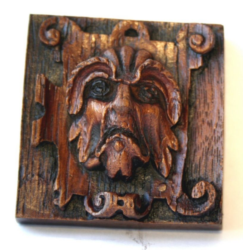 Medieval Ornament Plaque Carving unique gift Gothic Oak  