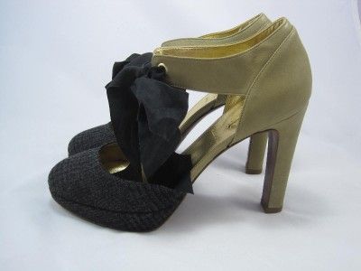 CREW Ginger Tweed Bow Tie Platform Pumps Heels 7 NEW  