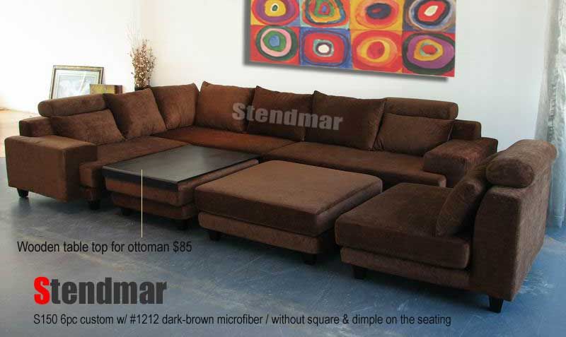 S150B 5PC NEW MODERN MICROFIBER SECTIONAL SOFA SET  