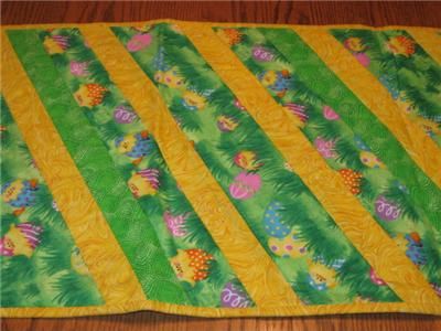 Handmade Table Runner Easter Chicks Flowers eggs Strip  