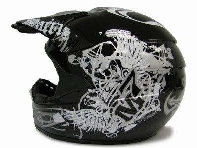 ROYAL BLACK SUN VISOR MOTOCROSS QUAD RACING HELMET ~XL  