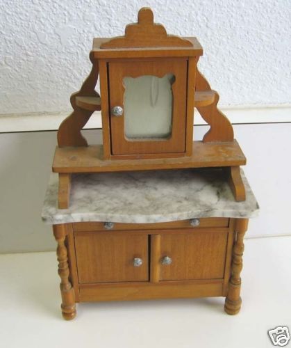 Schneegas antique doll house marbel sideboard buffet  