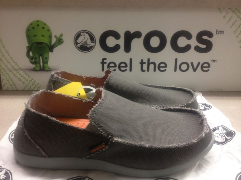 Crocs Santa Cruz (Light Grey/Charcoal) Retail $59.99 Sizes 8 9 10 11 