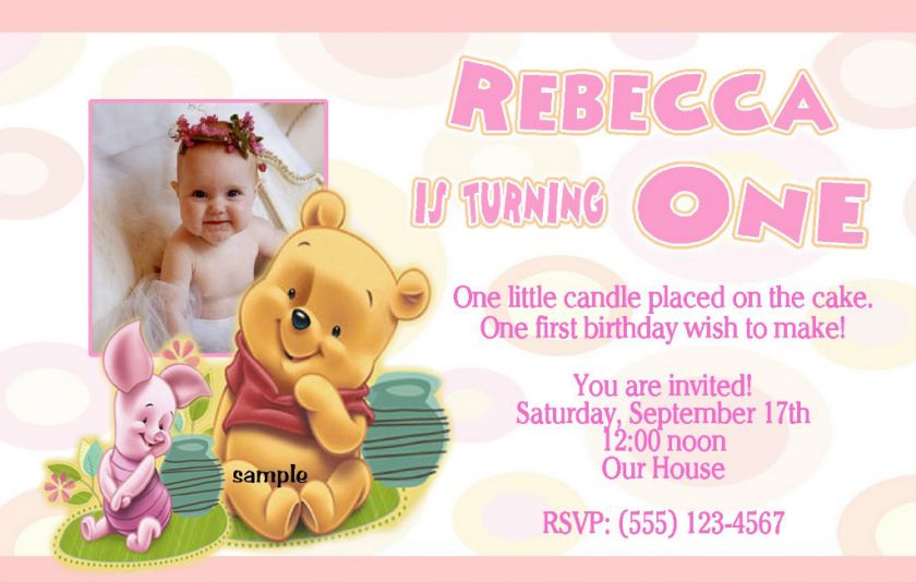 WINNIE THE POOH INVITATIONS OR THANK U CARD   U PRINT  