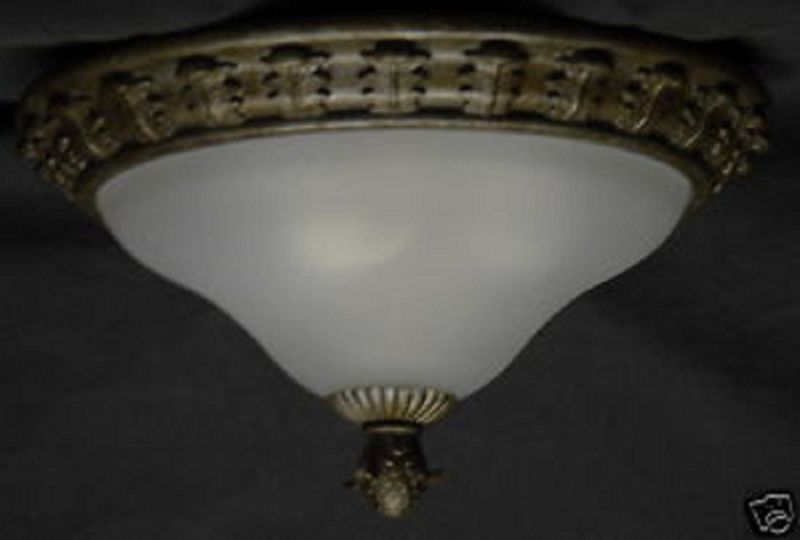 TUSCAN GOLD FLUSH CEILING LIGHT FIXTURE*NIB*  