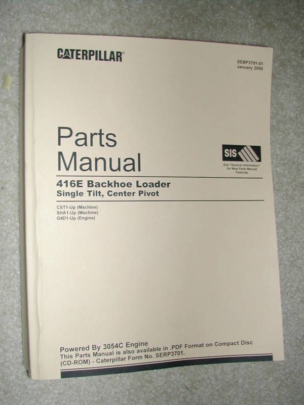   PARTS MANUAL BOOK CATALOG TRACTOR BACKHOE LOADER SN CST SHA  