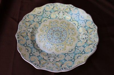 222 FIFTH LYRIA TEAL SALAD PLATES   S/4  