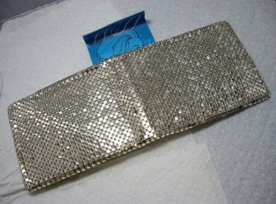 New Old Stock WHITING & DAVIS Silver Mesh BiFold Wallet Made in USA 