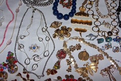 Vintage 245+ Costume Jewelry Rhinestones SIGNED  