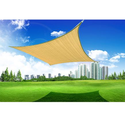   16.5 Sun Shade Sail Canopy Sand Color Outdoor UV blocking  