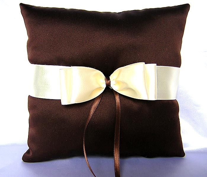 BROWN FLOWER GIRL BASKET RING PILLOW GUEST BOOK PEN  