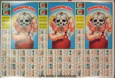 TOPPS GARBAGE PAIL KIDS 4 TH SERIES UNCUT SHEET NO COA 132 CARD SHEET 