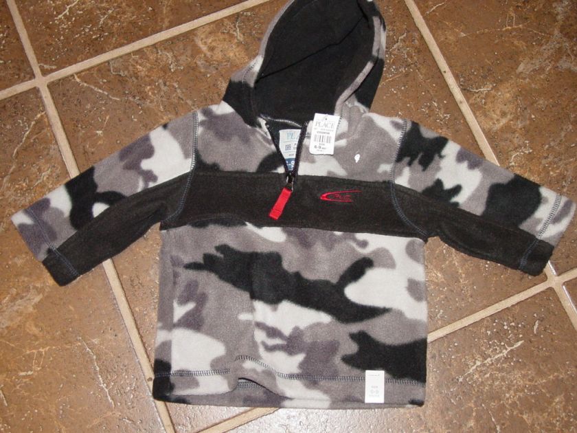 NWT TCP Fleece Pullover Camo Jacket size 6 9 months  