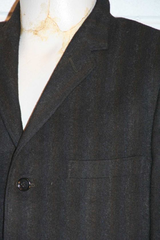   40s Curlee ROCKABILLY STRIPE Black Navy Gray SUIT JACKET COAT  