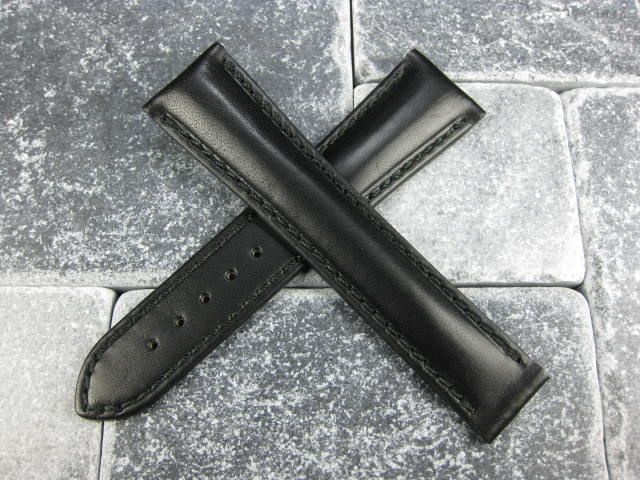 New 20mm CALF Leather Deployment Strap Band Fit OMEGA  